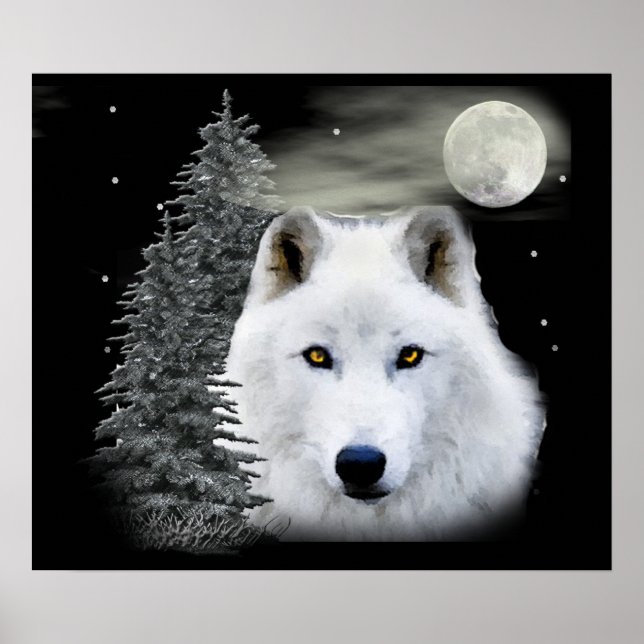 arctic snow wolf poster (Front)