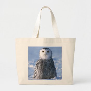 Arctic Snowy Owl Photo Designed Personal Large Tote Bag by ScrdBlueCollectibles at Zazzle