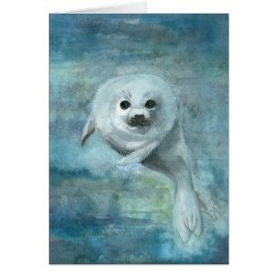 Arctic Swimmer Harp Seal Card
