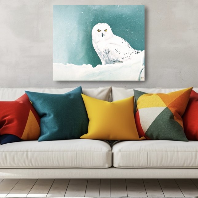 Arctic Teal Snowy Owl Poster (Creator Uploaded)