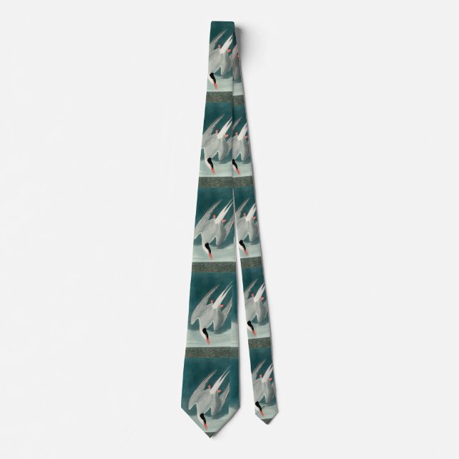 Arctic Tern Audubon Bird Wildlife Painting Neck Tie (Front)
