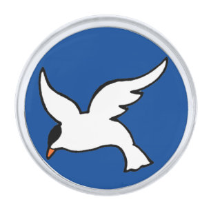 Arctic Tern Silver Finish Lapel Pin