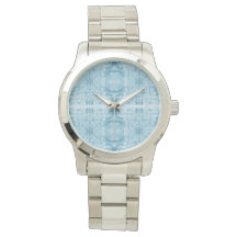 Arctic Timepiece | Blue & White Feather Pattern