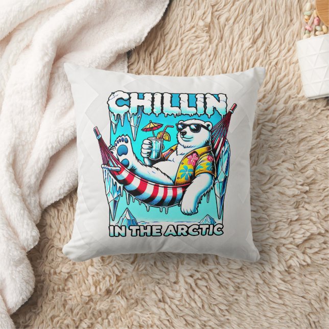 Arctic Vacation Throw Pillow (Blanket)