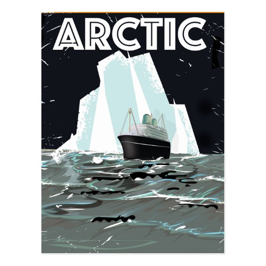 Arctic Vintage travel poster Postcard | Zazzle.com