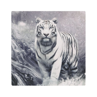 Arctic Vortex Tiger – Modern Fantasy Metal Print
