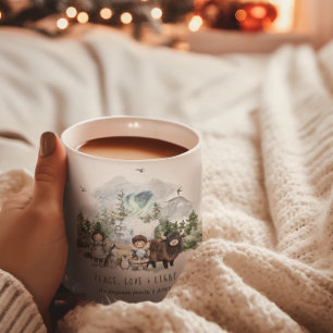 Arctic Whimsy Peace, Love & Light Holiday Coffee Mug
