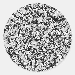 Arctic White Grey Black Camo Camouflage Party Classic Round Sticker