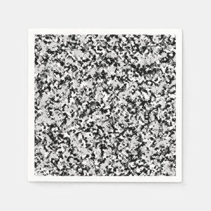 Arctic White Grey Black Camo Camouflage Party Napkins