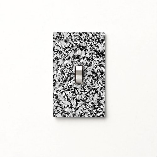 Arctic White Grey Black Camo Camouflage Pattern Light Switch Cover