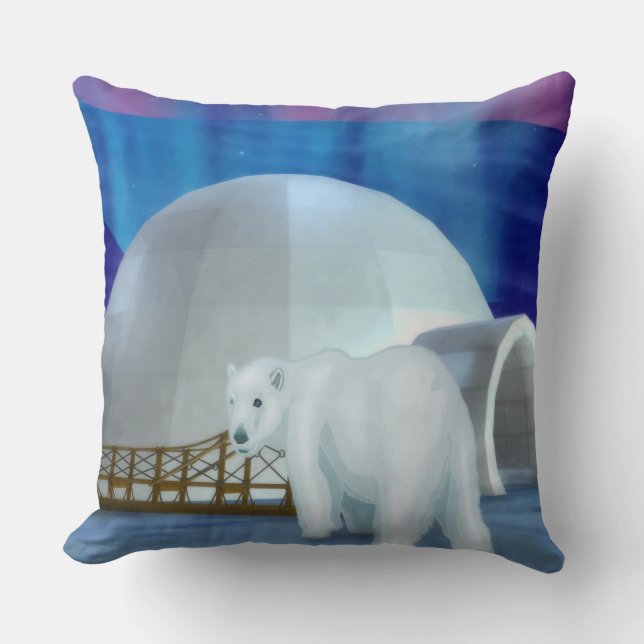 Arctic Winds Throw Pillow (Front)