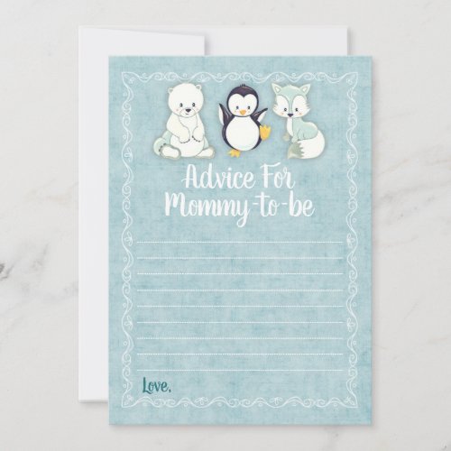 Arctic Winter Animals Advice For Mommy Shower Game