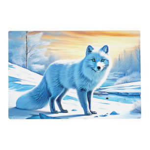 Arctic Winter Fox Snow Placemat