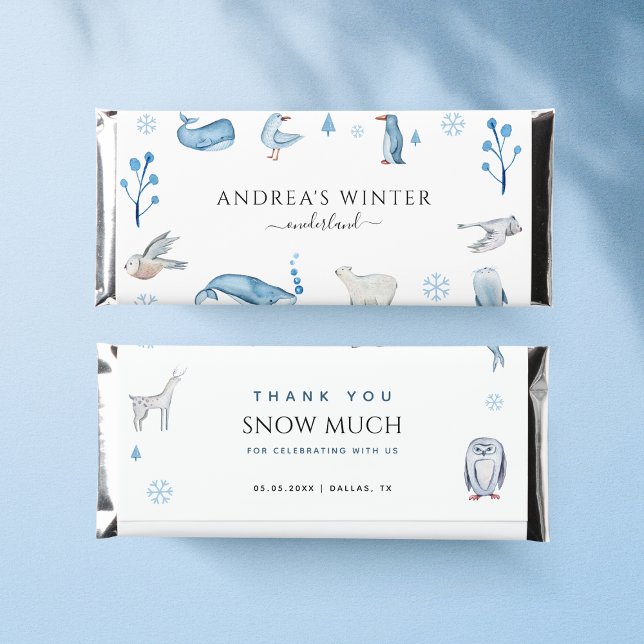 Arctic Winter Onederland 1st Birthday Thank You    Hershey Bar Favors (Creator Uploaded)