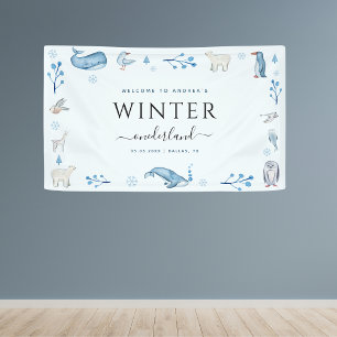 Arctic Winter Onederland 1st Birthday Welcome Banner