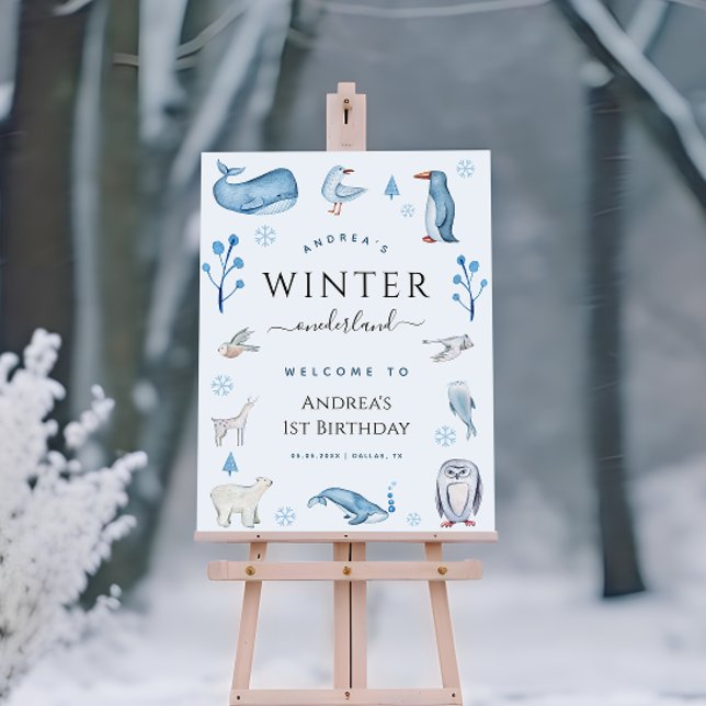 Arctic Winter Onederland 1st Birthday Welcome Sign (Creator Uploaded)