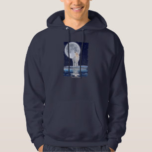Arctic Wolf & A Winter Moon Hoodie