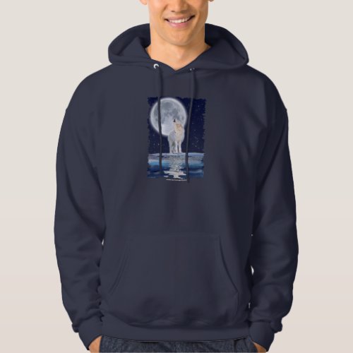 Arctic Wolf  A Winter Moon Hoodie