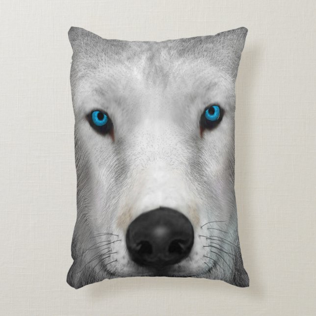 Arctic Wolf Accent Pillow (Front(Vertical))