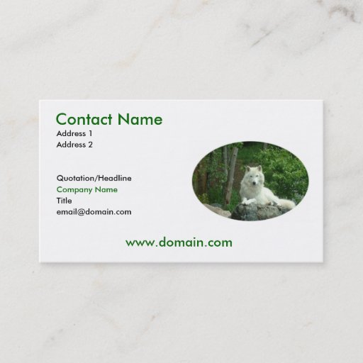 Customizable Arctic Wolf Business Card