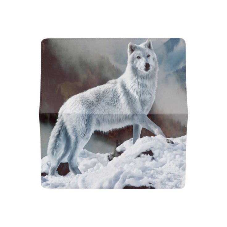Arctic Wolf Checkbook Cover Zazzle