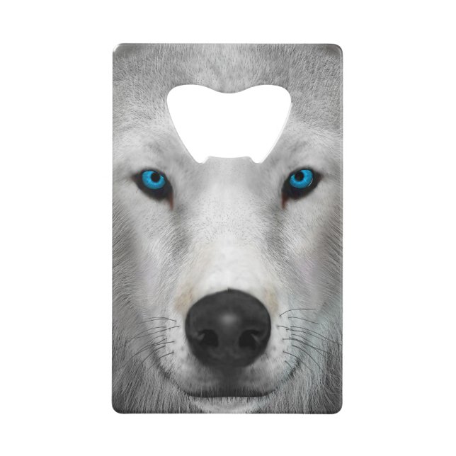 Arctic Wolf Credit Card Bottle Opener (Front)