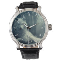 Arctic wolf - forest wolf - snow wolf - white wolf wrist watch