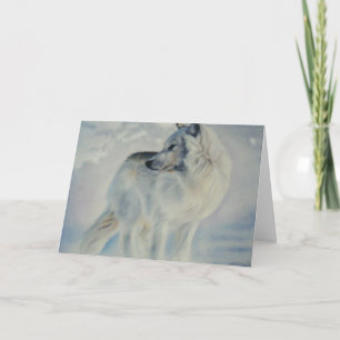 "Arctic Wolf In Winter" Christmas Card