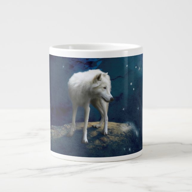 ARCTIC WOLF MOON STRIDER GIANT COFFEE MUG (Front)