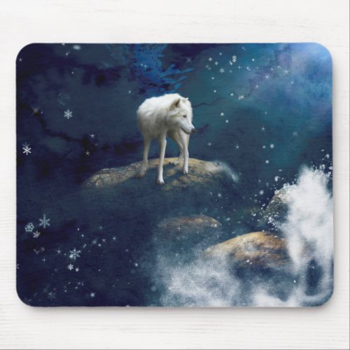 ARCTIC WOLF MOON STRIDER MOUSE PAD