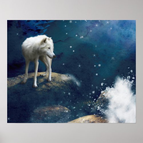 ARCTIC WOLF MOON STRIDER POSTER