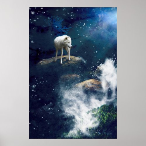 ARCTIC WOLF MOON STRIDER POSTER