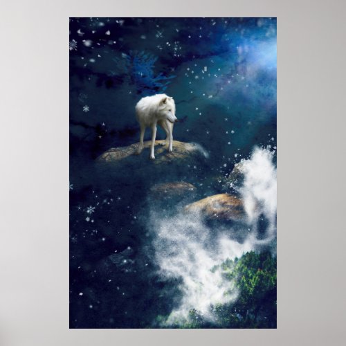 ARCTIC WOLF MOON STRIDER POSTER