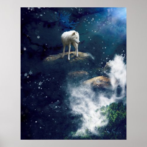 ARCTIC WOLF MOON STRIDER POSTER