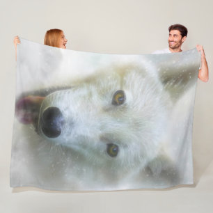 ARCTIC WOLF SNOW PIERCER FLEECE BLANKET