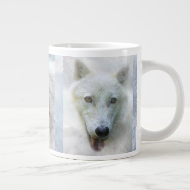 ARCTIC WOLF SNOW TRINITY GIANT COFFEE MUG (Right)