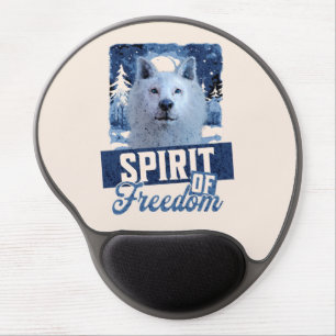 Arctic Wolf Spirit of Freedom Wildlife Design Gel Mouse Pad