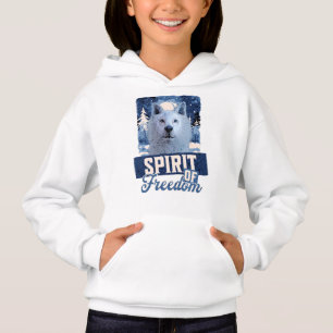 Arctic Wolf Spirit of Freedom Wildlife Design Hoodie