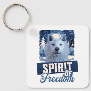 Arctic Wolf Spirit of Freedom Wildlife Design Keychain