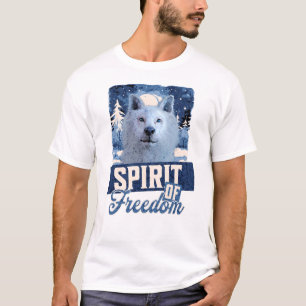 Arctic Wolf Spirit of Freedom Wildlife Design T-Shirt