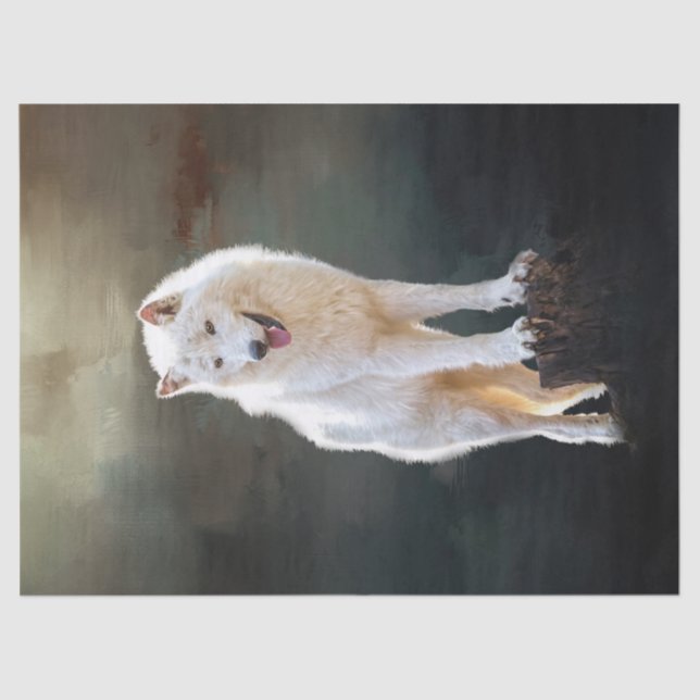 Arctic wolf tissue paper (Front)