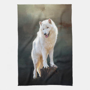 Arctic wolf towel