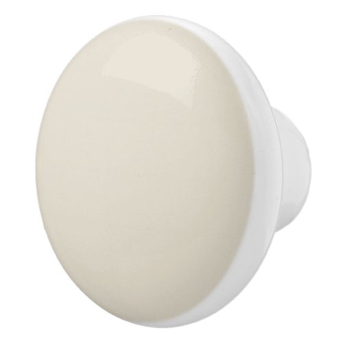 Arctic Wolf White Solid Color Print Light Neutral Ceramic Knob