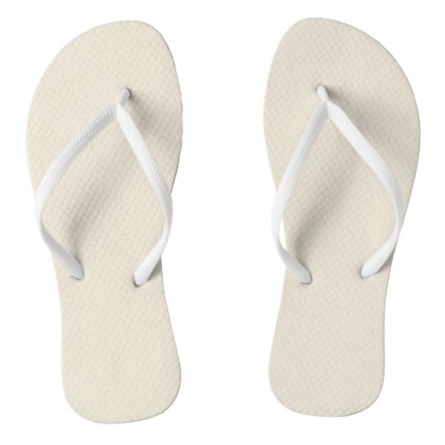 Arctic Wolf White Solid Color Print Light Neutral Flip Flops