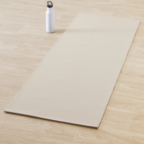 Arctic Wolf White Solid Color Print Light Neutral Yoga Mat