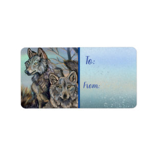 Arctic Wolves~Gift Label To & From Stickers