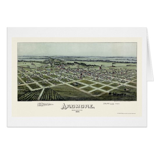 Ardmore, OK Panoramic Map - 1891 Cards (Front Horizontal)