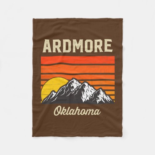 Ardmore Oklahoma Retro City State Vintage USA  Fleece Blanket