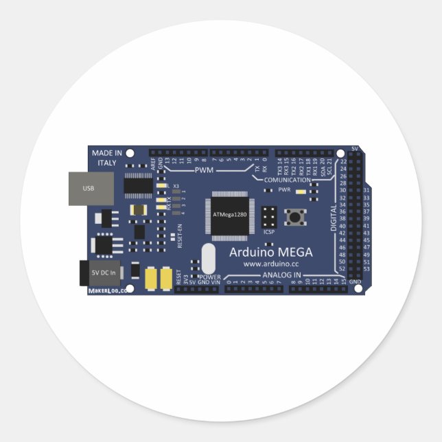 Arduino Mega Classic Round Sticker (Front)