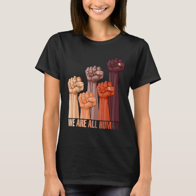 Are All Human Black History Pride Africa Juneteent T-Shirt (Front)